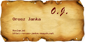 Orosz Janka névjegykártya